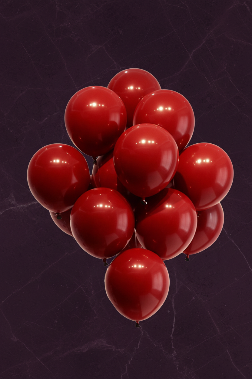 Uçan Kırmızı Balon Helyum Dolu