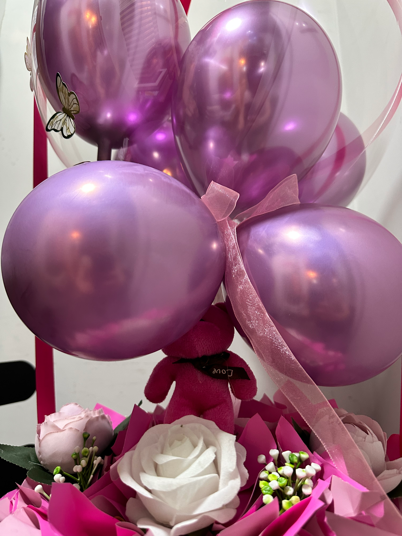 Welcome - Kız Bebek Tasarım (Balon ve Oyuncak Peluşlu)