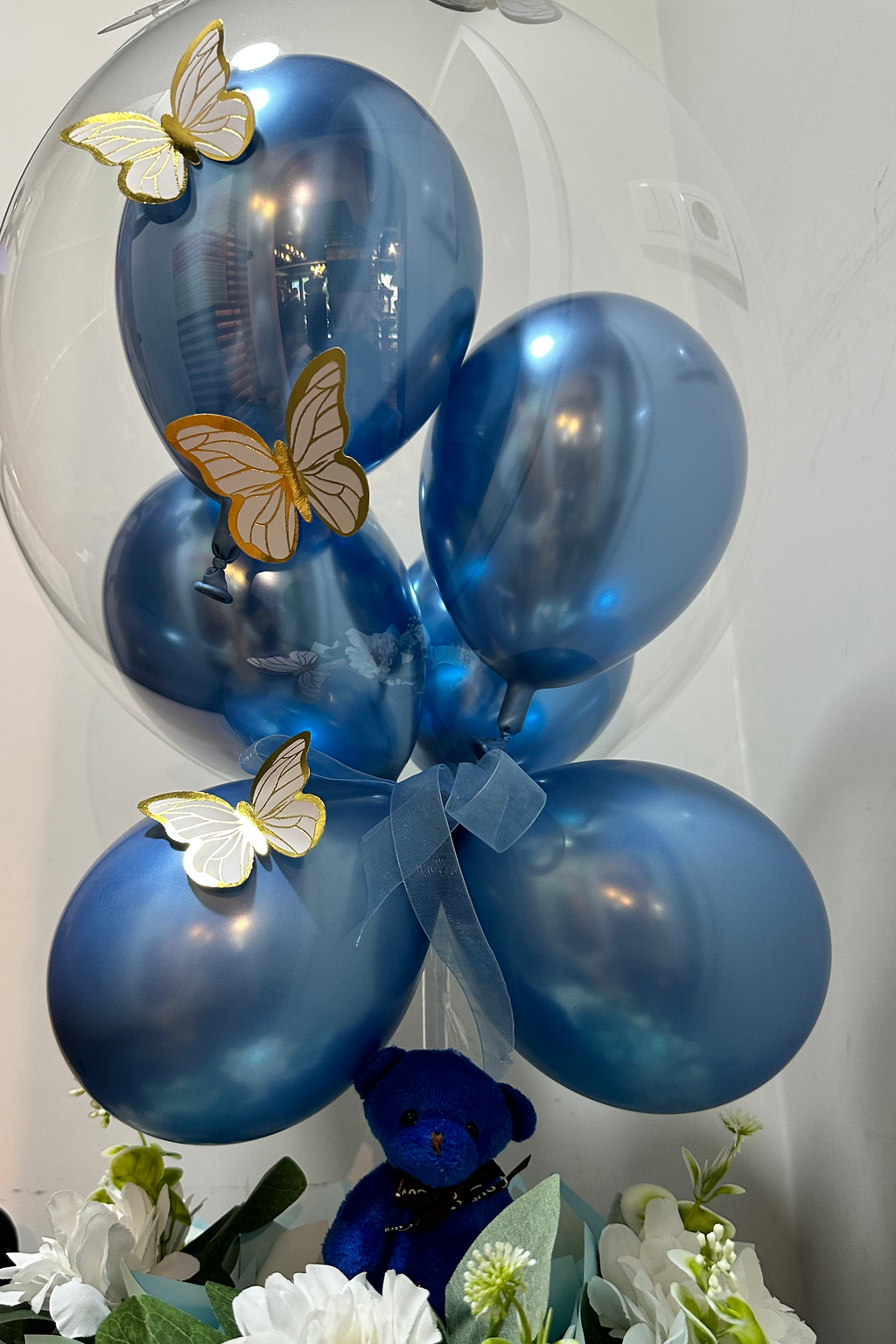 Welcome - Erkek Bebek Tasarım (Balon ve Oyuncak Peluşlu)
