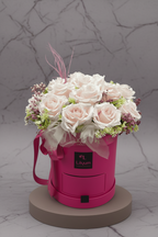 Romantica Serisi Kalıcı Pembe Güller flowerbox kutusu ve solmayan pembe güller
