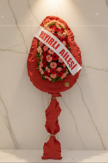 Pembe & Kırmızı Gerbera Çelenk