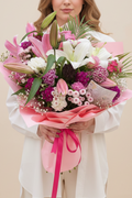 Bloom Lilyumlu Pembe Buket