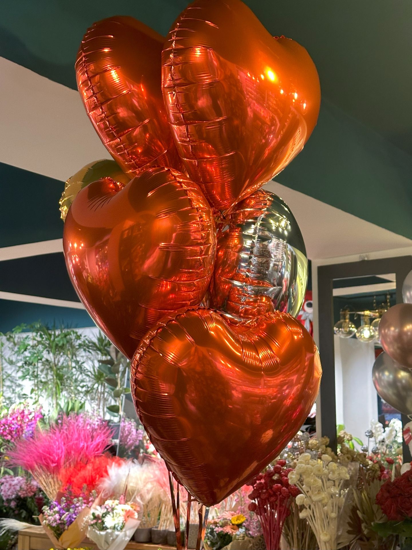 Flying Love 5'li Kalp Helyum Balon