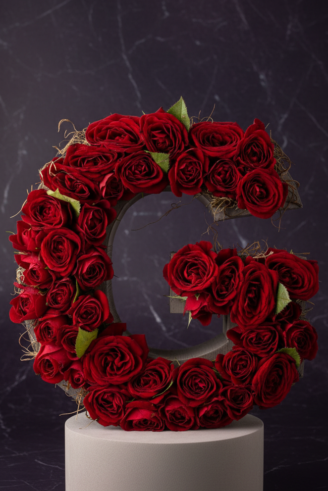 Kişiye Özel Harf Saksıda Mini Gül Tasarım