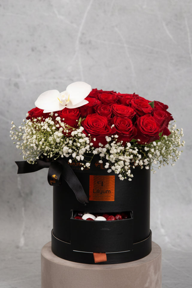 Canlı Kırmızı Gül Flowerbox