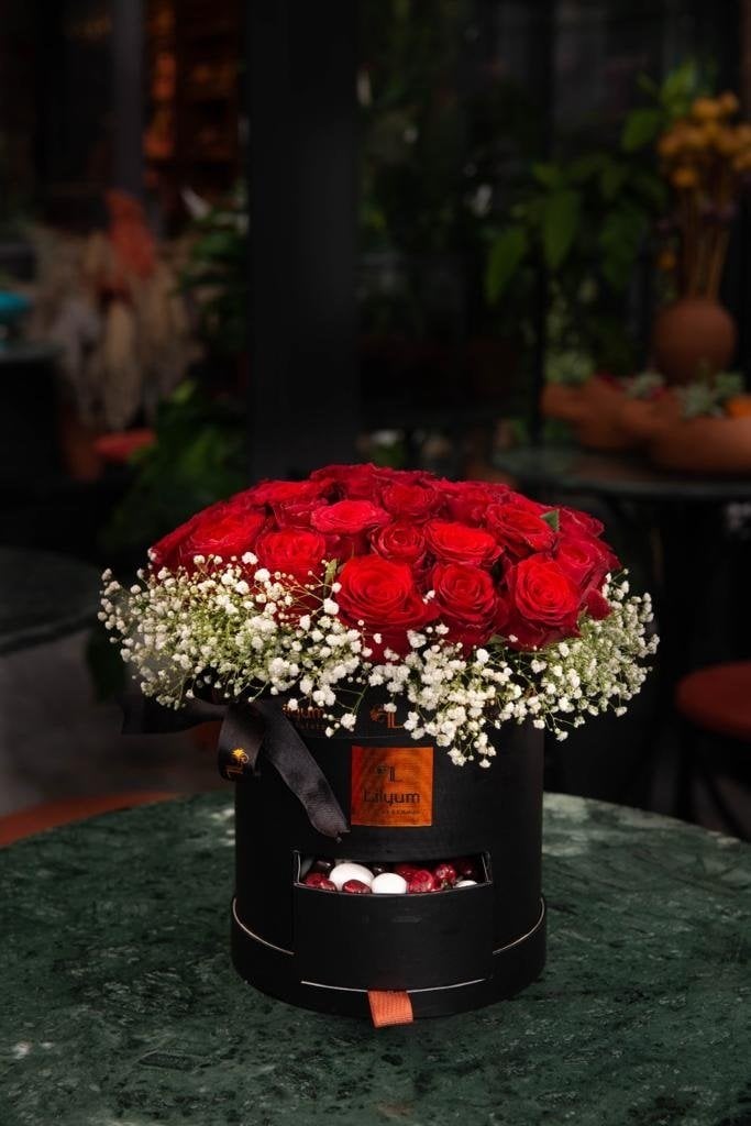 Canlı Kırmızı Gül Flowerbox