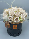Romantica Serisi Kalıcı Cappucino Güller Flowerbox