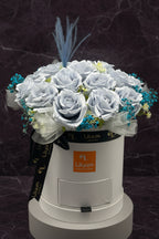 Romantica Serisi Kalıcı Mavi Güller Flowerbox