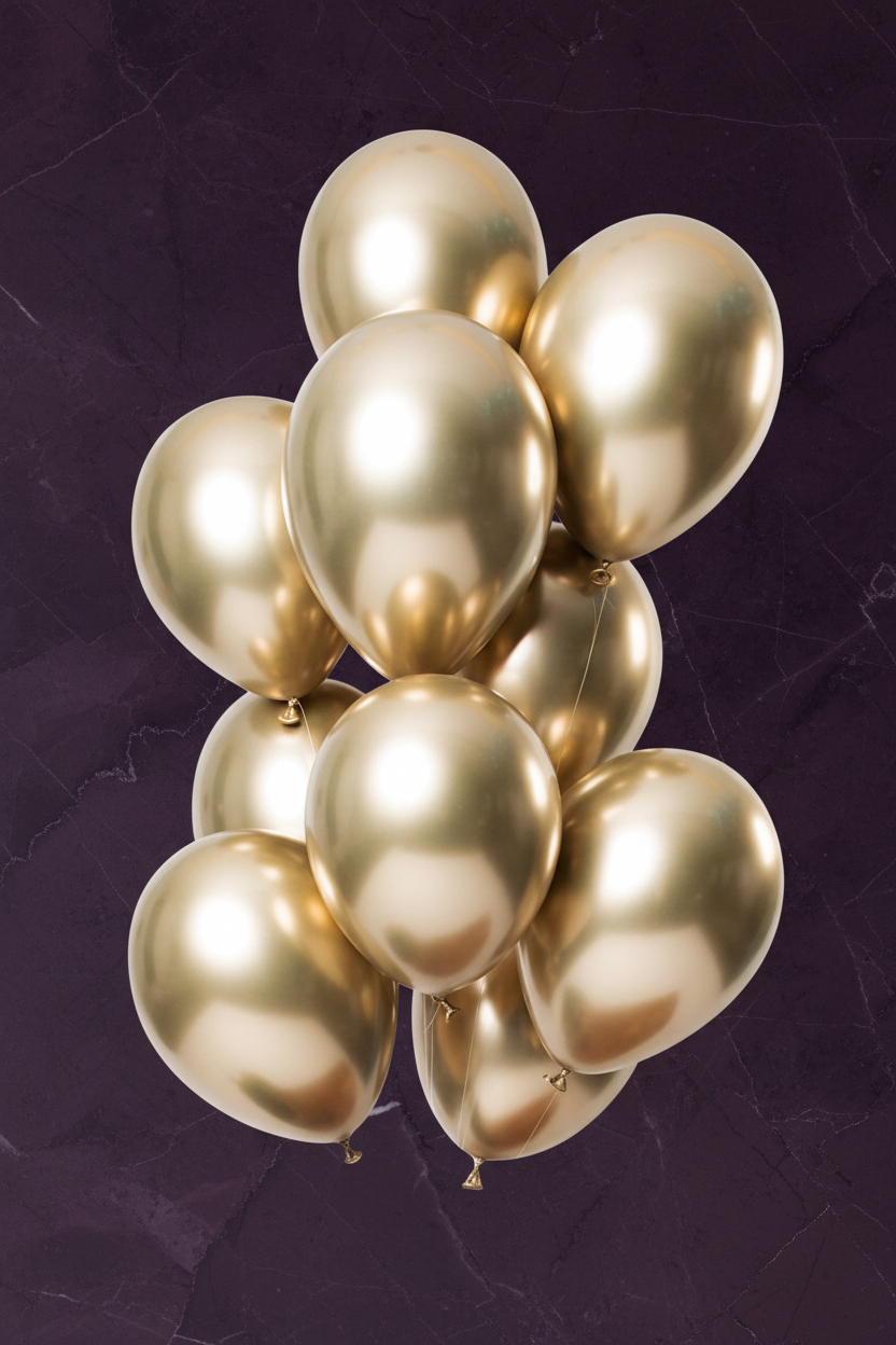 Uçan Gold Balon (Helyum Dolu) - 1 Adet