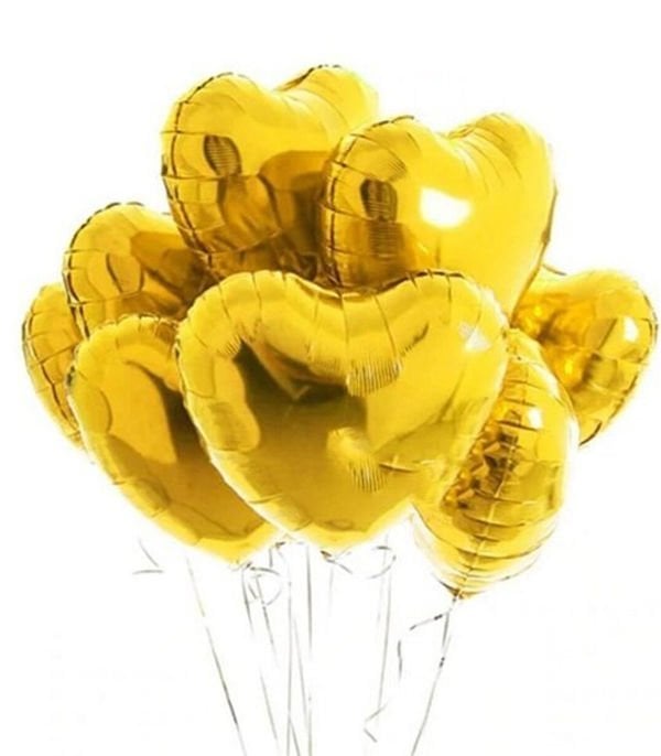 Uçan Gold Kalp Balon (Helyum Dolu)