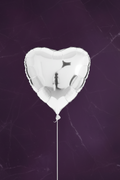 Uçan Silver Kalp Balon (Helyum Dolu)