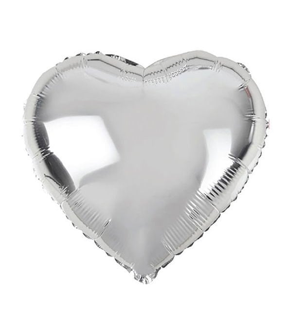 Uçan Silver Kalp Balon (Helyum Dolu)