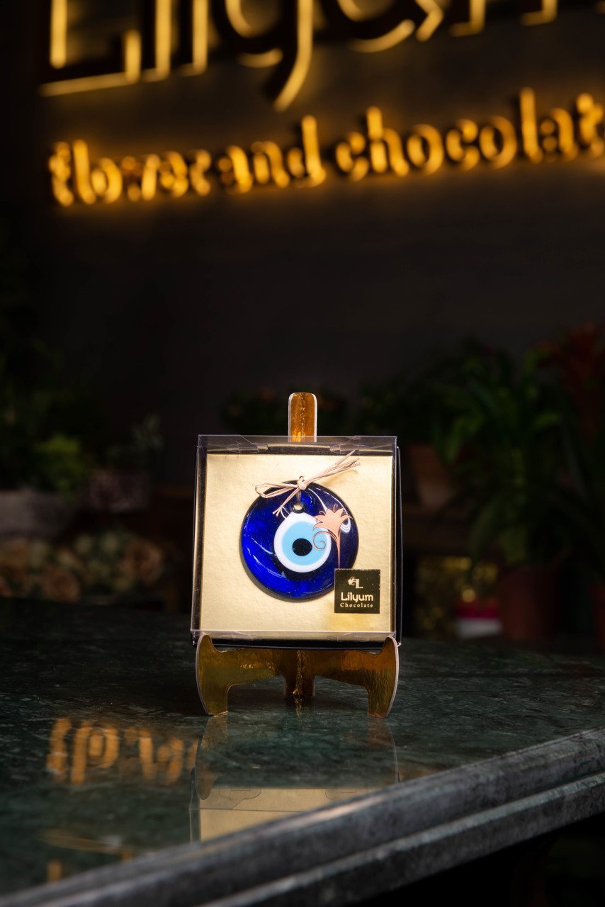 Lilyum Rölyef Desenli El Yapımı Nazar Boncuğu