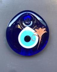 Lilyum Rölyef Desenli El Yapımı Nazar Boncuğu