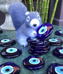 Lilyum Rölyef Desenli El Yapımı Nazar Boncuğu