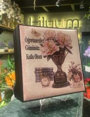 Öğretmenler Günü Özel Yaldızlı Kristal Çikolata Kutusu