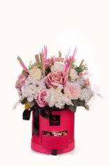 Yapay ve Kuru Çiçek Tasarım (Çikolatalı) Flowerbox