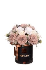 Yapay ve Kuru Çiçek Tasarım (Çikolatalı) Flowerbox