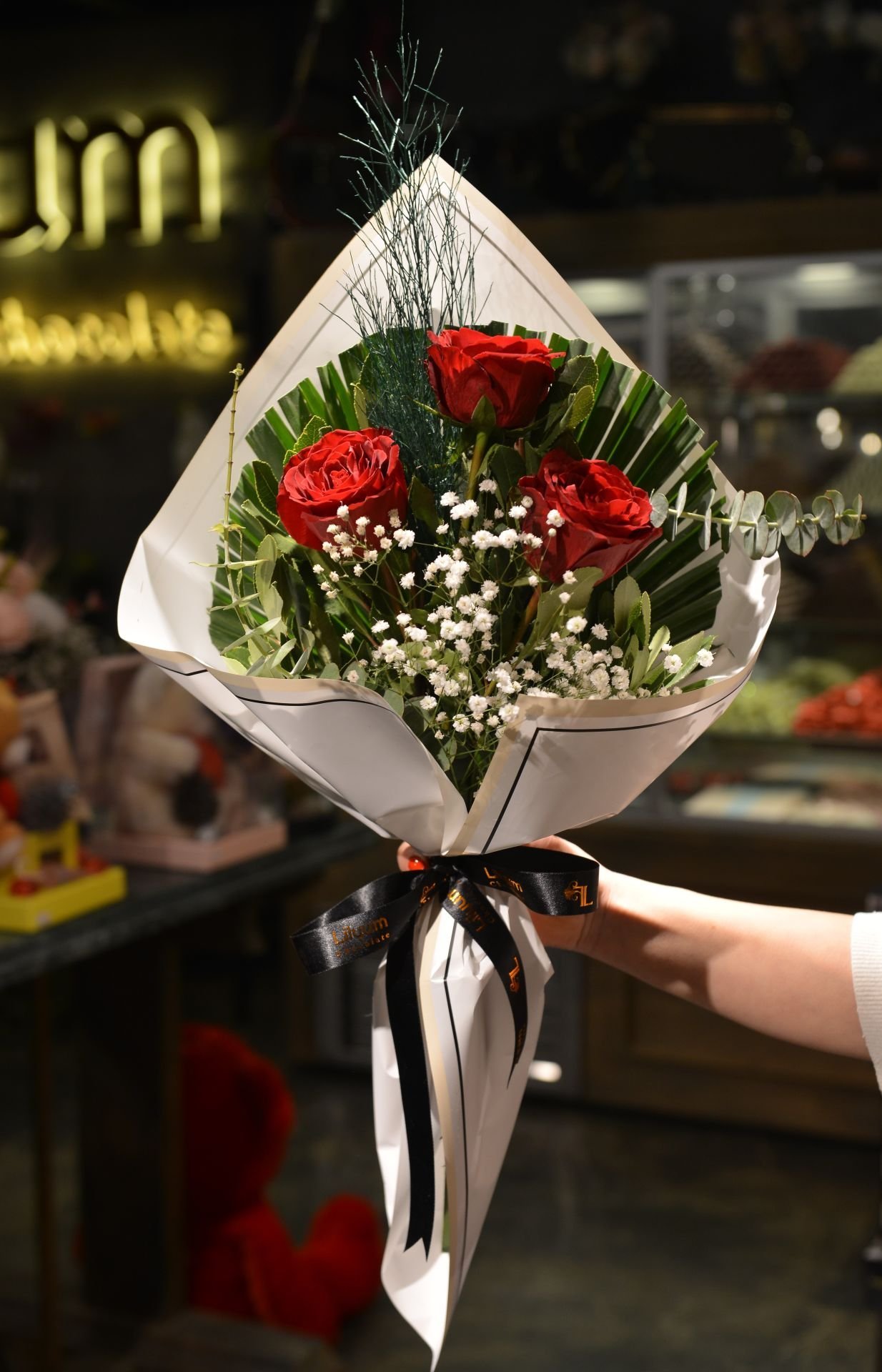 Sindirella 3'lü Kırmızı Gül