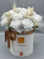 Romantica Serisi Kalıcı Beyaz Güller   (Flowerbox)