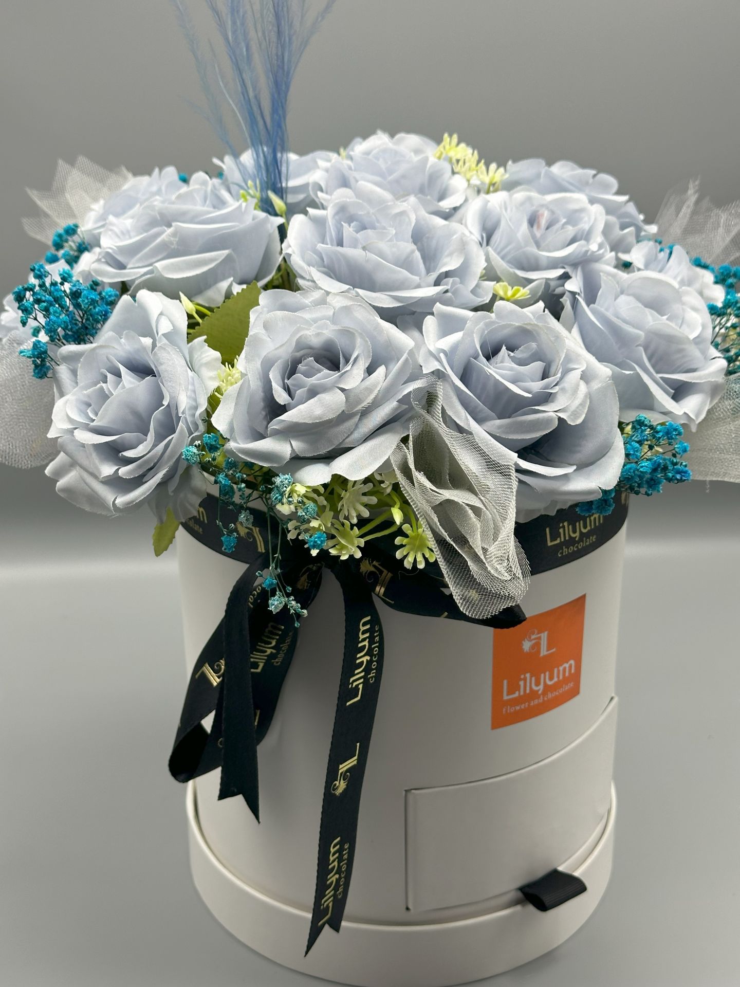 Romantica Serisi Kalıcı Mavi Güller   (Flowerbox)