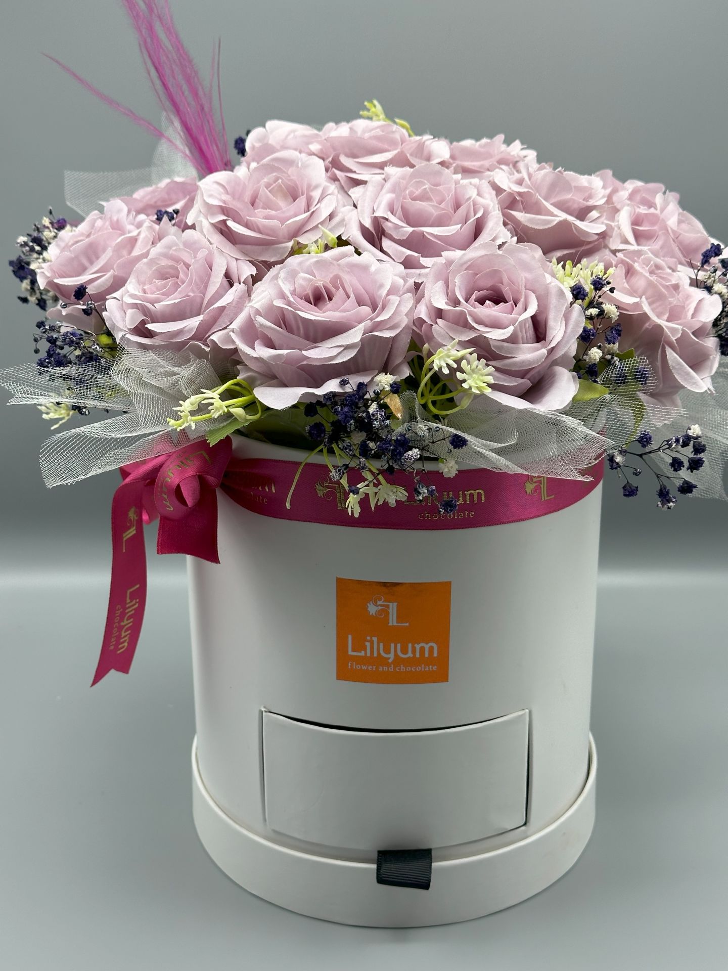 Romantica Serisi Kalıcı Lila Güller   (Flowerbox)