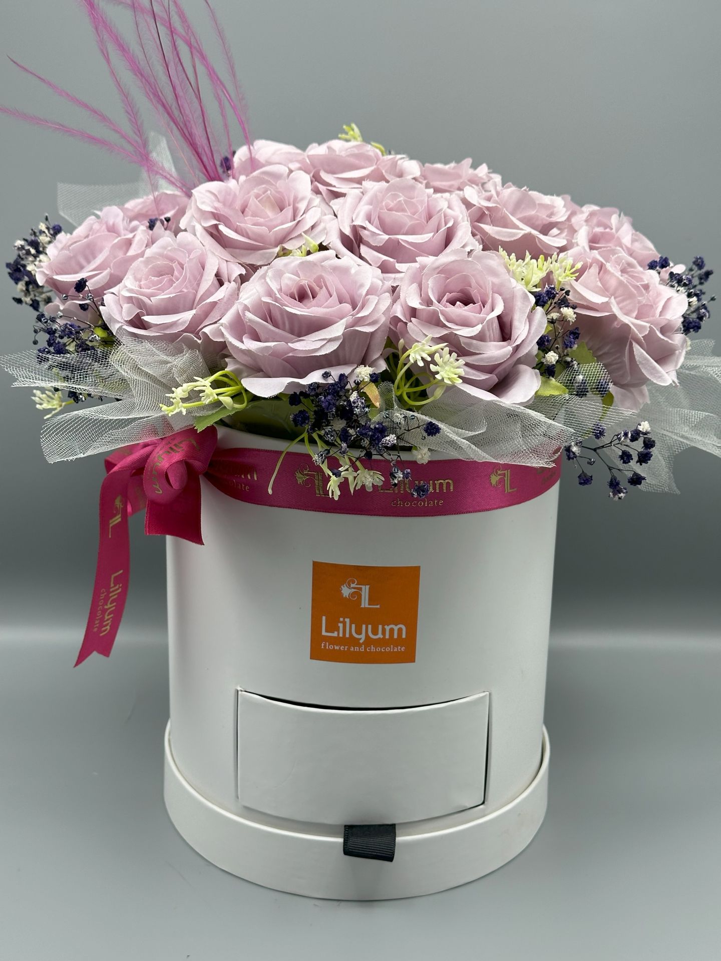 Romantica Serisi Kalıcı Lila Güller   (Flowerbox)