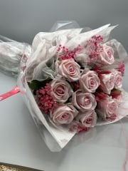 Kalıcı Kadife Pembe Gül Buketi (Özel Seri)