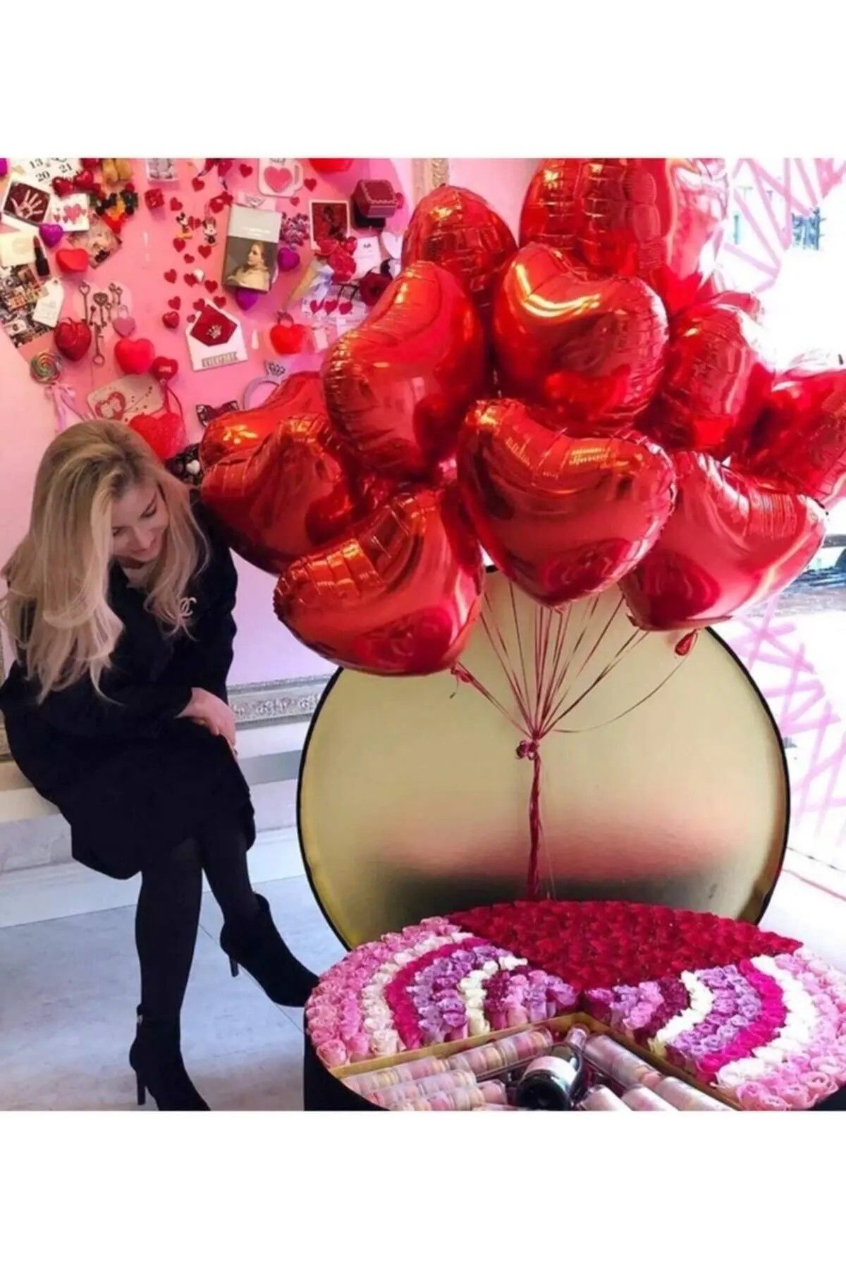 Büyük Uçan Kırmızı Kalp Balon XXXL (Helyum Dolu, 40'' ) - 1 Adet