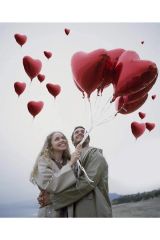 Uçan Kırmızı Kalp Balon (Helyum Dolu) - 1 Adet