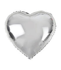 Uçan Silver Kalp Balon (Helyum Dolu) - 1 Adet