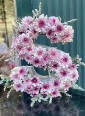 Kişiye Özel Harf - Pembe Krizantem Papatya Tasarım