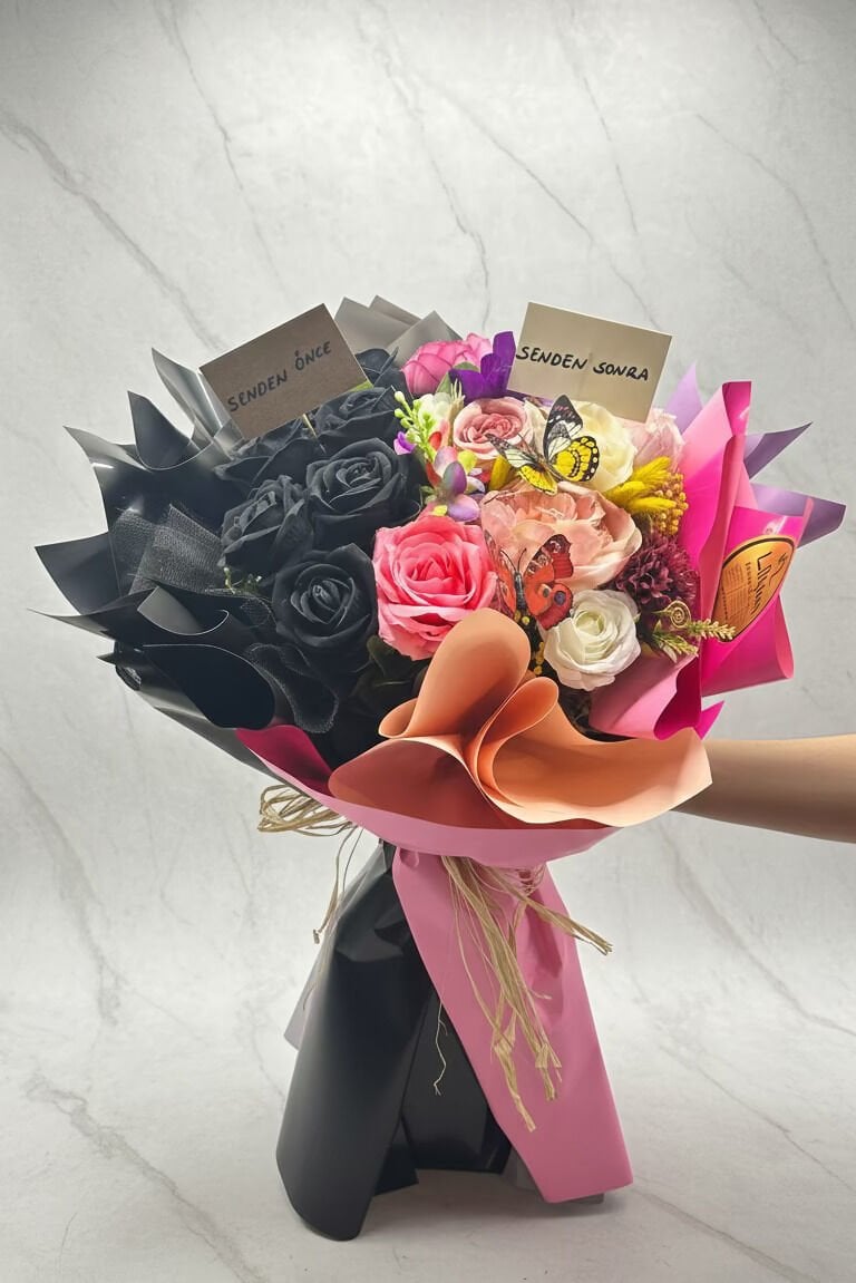 Senden Önce & Senden Sonra Buketi (Kalıcı Güller)